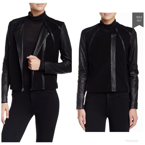 Vince Jackets & Blazers - Vince M Black Point Jacket leather sleeve jacket